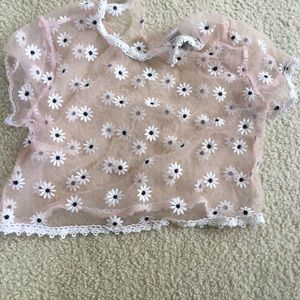 Mesh daisy crop top